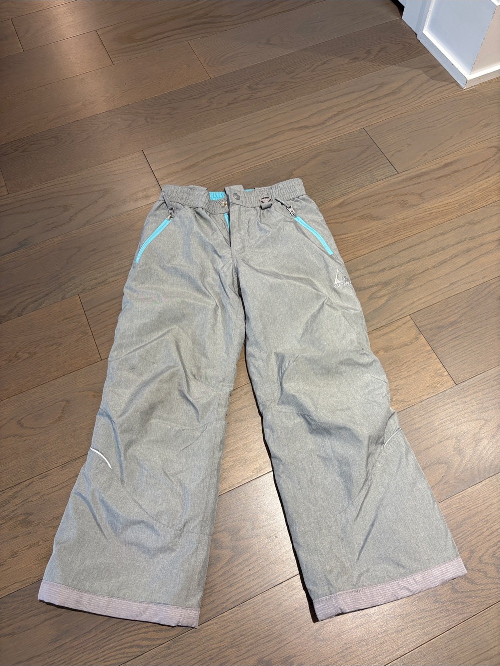 Gerry Kids Gray Snow Pants with Aqua Trim